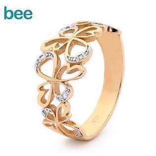 Bee Jewellery, Engelsring 9 kt Gold Fingerring glänzend, Modell 25592